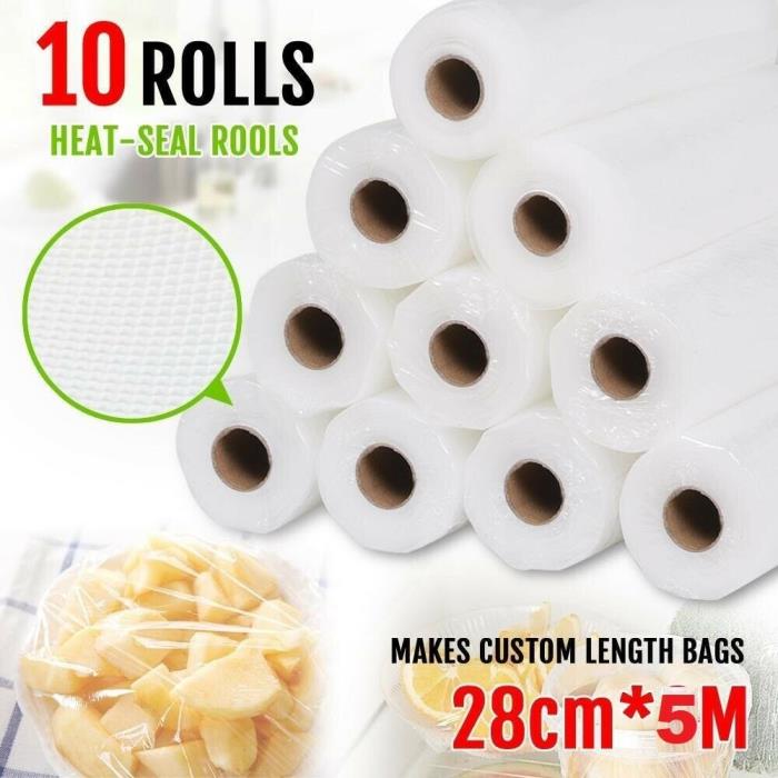 10 Vacuum Food Sealer Rolls Food Bags Saver Storage Household Heat Commercial US