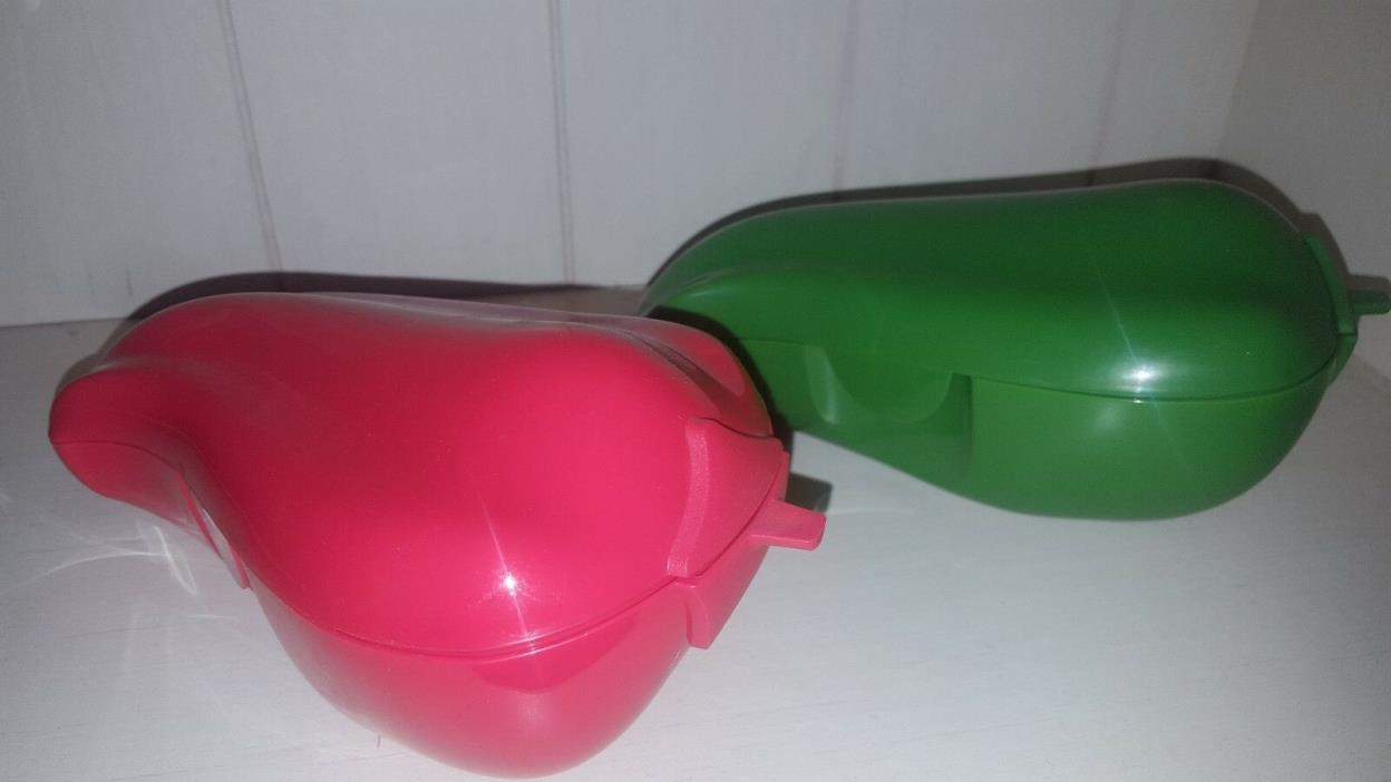 Nice Set TUPPERWARE Forget Me Not CHILI PEPPER Red GREEN Keepers CONTAINERS