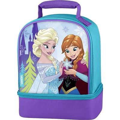 Disney Frozen Elsa and Anna Dual Compartment Insulated Lunch Box - Kids Lunchbox