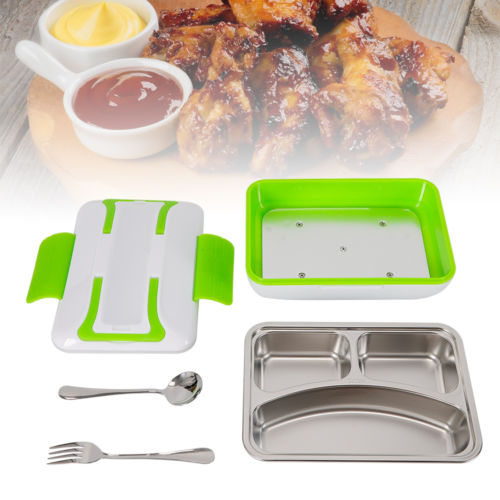 Portable Stainless Steel Electric Lunch Box Food Heater & Removable Container US