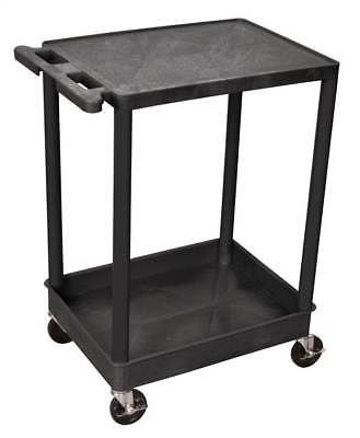 Tub Utility Cart w 2 Shelves in Black [ID 120551]