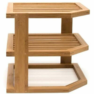 Lipper International 8883 Bamboo Wood 3-Tier Corner Kitchen Storage Shelf, 10