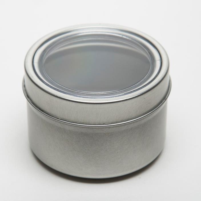 Applause 1/2 cup 4 oz Magnetic Spice Food Storage Craft Storage Clear Top Tin