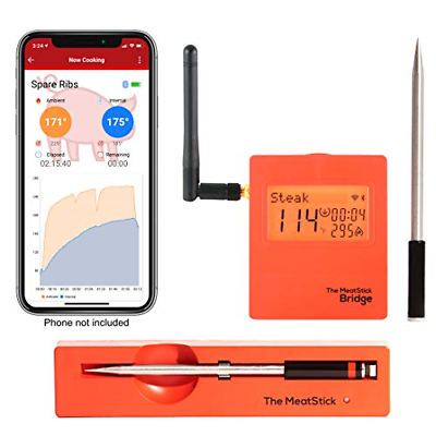 WiFi/Bluetooth Meat Thermometer Set with 2 TRUE Wireless Meat Thermometers and -