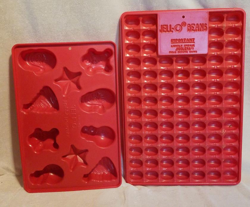 2 Gigglers, Happy Holiday Jello Mold Pans Lot