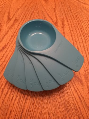 Tupperware Kitchen Tools Gadget Blue Measuring Cup Set With Measurements New