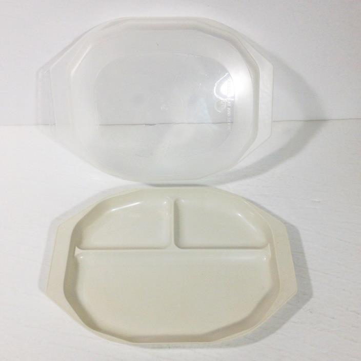 Anchor Hocking Freeze Heat Serve Divided Plate with Lid