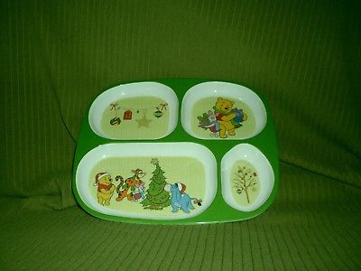 Disney JC Penney Winnie the Pooh Christmas Microwave Divided Plate