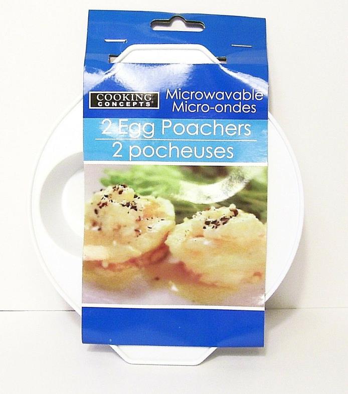 Microwave Egg Poacher, 2-Pack, tray, plate, holder (cook 6 eggs at once)