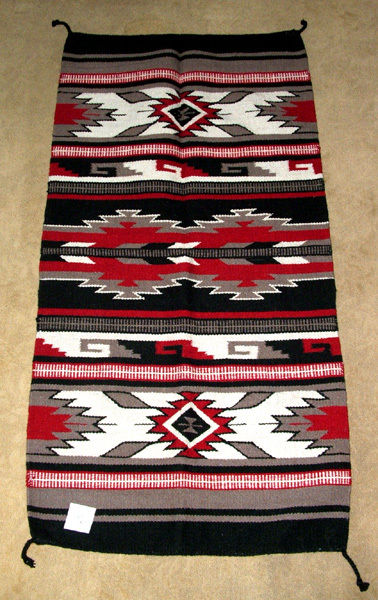 Thick Hand Woven Wool Throw Rug / Tapestry Southwestern 32