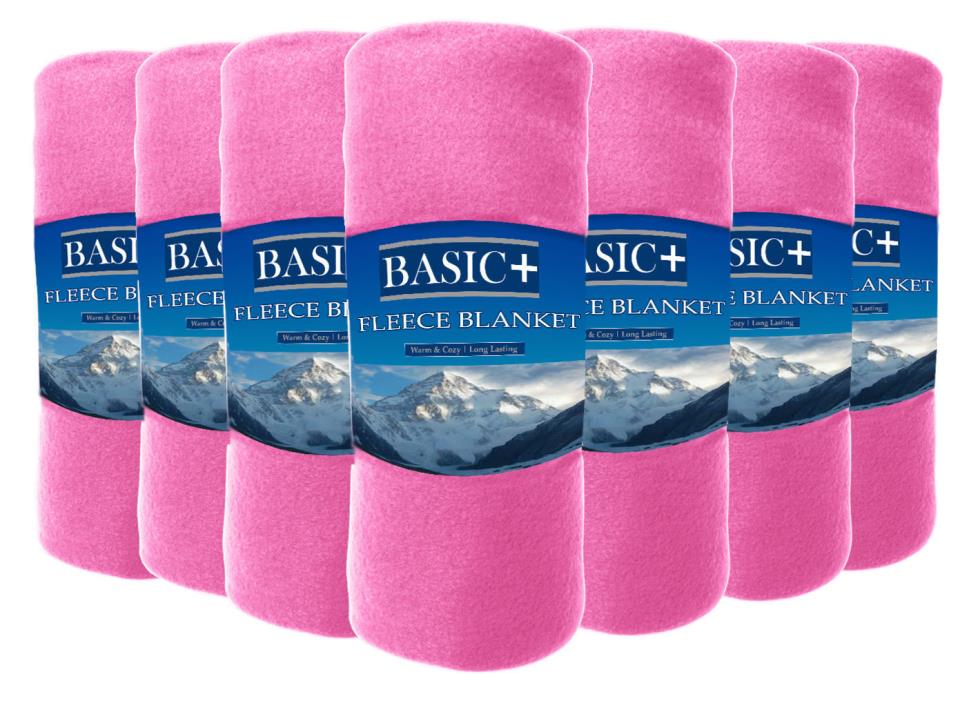 Fleece Throw Blanket 50x60 Soft Fleece Throw Wholesale Lot of 12 &Lot of 24 Pink
