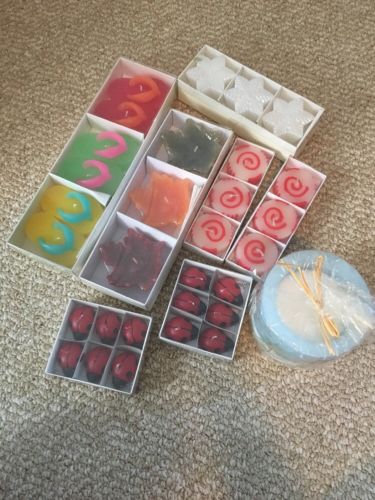 Big Lot Of Floating Candles Candy, Christmas, Fall, Flip Flops, Snowman, Bugs