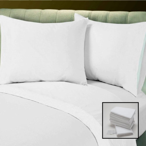 1 Queen Fitted Best Quality Bed Sheet WHITE T 200 Percale Hotel Linen Chr
