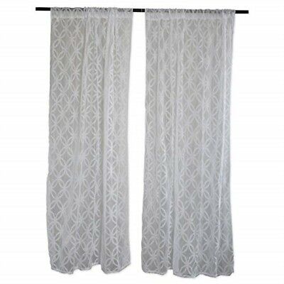 Home Essentials DII Sheer Lace Decorative Curtain Panels For Bedroom, Living Ro