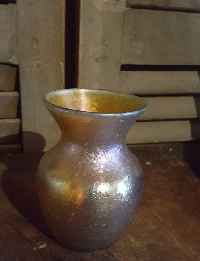 Antique Loetz Art Glass Vase*Rare Silberiris Candia*1899-1900*Beautiful*5 1/4