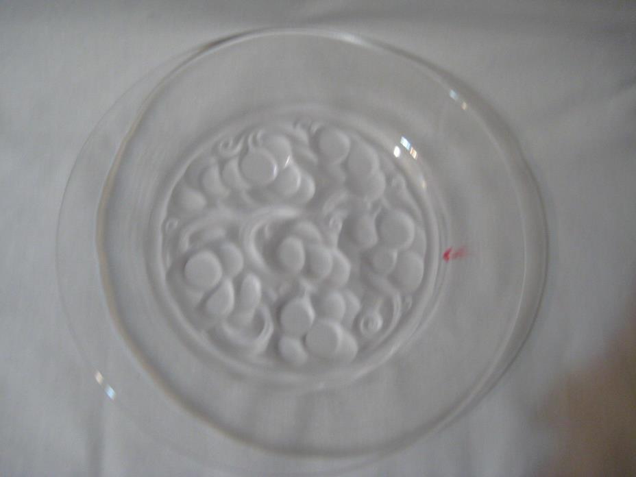 Signed Clear/Frosted Luncheon Plate LALIQUE French Crystal Glass 9 1/4 MARIENTHL