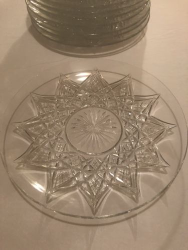 Set Of 12 Baccarat Crystal 7 1/2” Dessert Plates