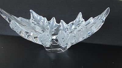 Lalique Champs-Elysees Clear  Crystal Leaf Bowl . Made in France.
