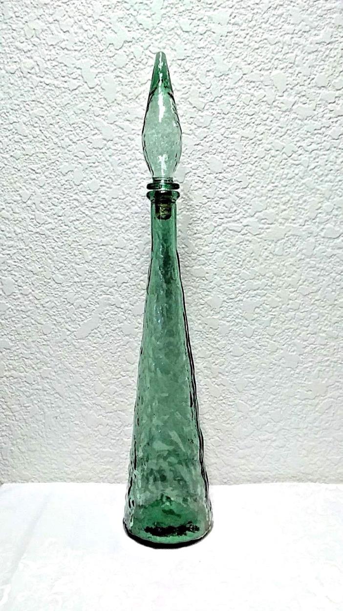 Vintage 60s Empoli Green Genie Bottle Decanter