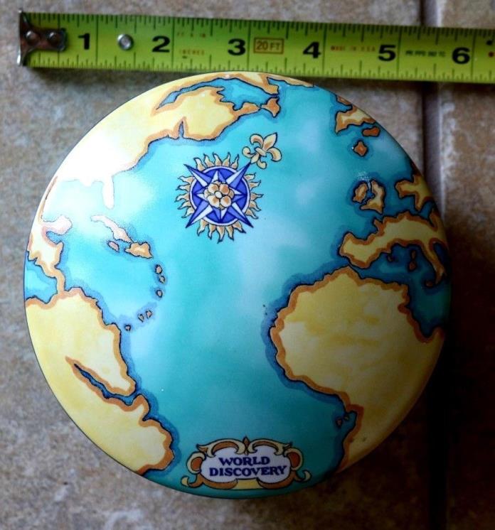 Tiffany & Co. Tauck World Discovery Map Round Porcelain Trinket Box