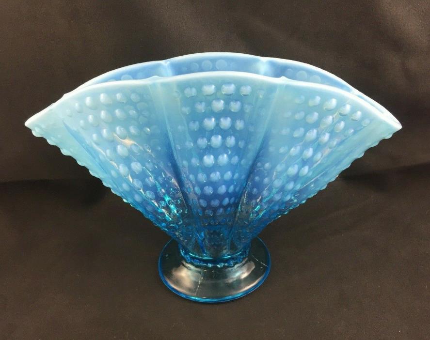 ?? Fenton Art Glass Blue Opalescent Hobnail 8