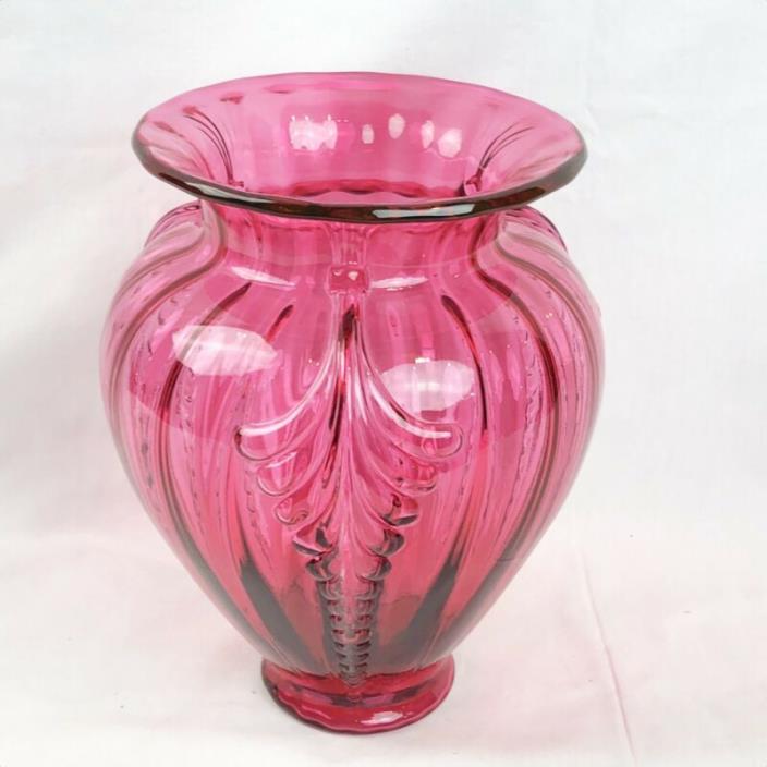 Fenton Cranberry Vase Beauty Pink Glass