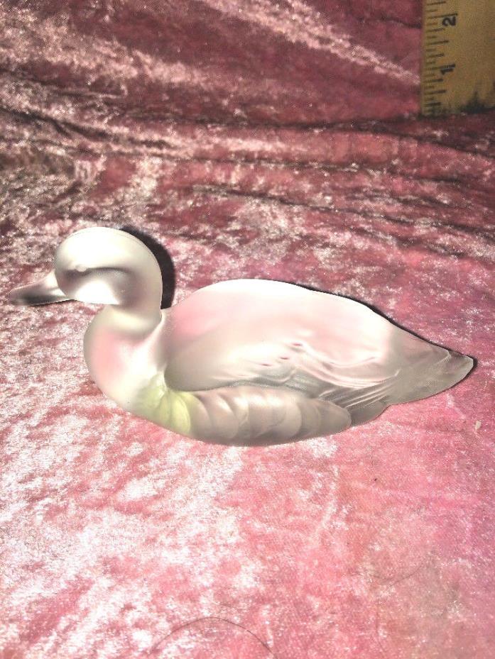 Fenton Frosted Glass Duck, Pretty
