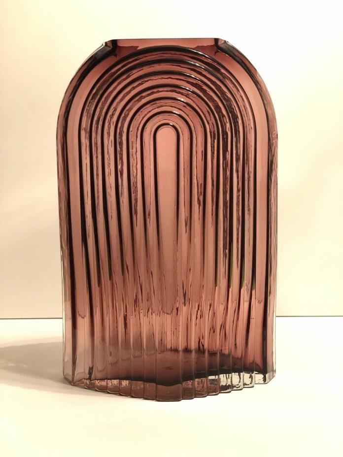 rare Blenko glass vase 5202P cased orchid purple 14