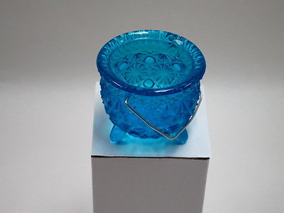 Fenton Glass Vintage Turquoise Kettle Dish 3