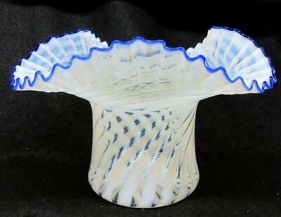 1930's FENTON SPIRAL OPTIC, FRENCH OPALESCENT BLUE RIDGE 9