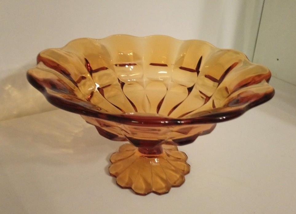 Fenton Valencia Amber Glass Footed Flared Bowl Centerpiece 8320CA 1969