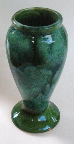 Brush McCoy Green Onyx Stoneware Vase 1930s Vintage - Rare No 745