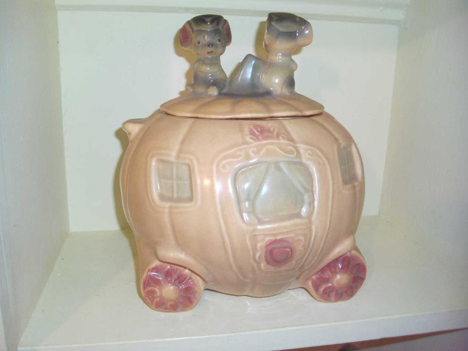 Brush Mccoy Cinderella Coach Cookie Jar Pumpkin Mice Pottery W32
