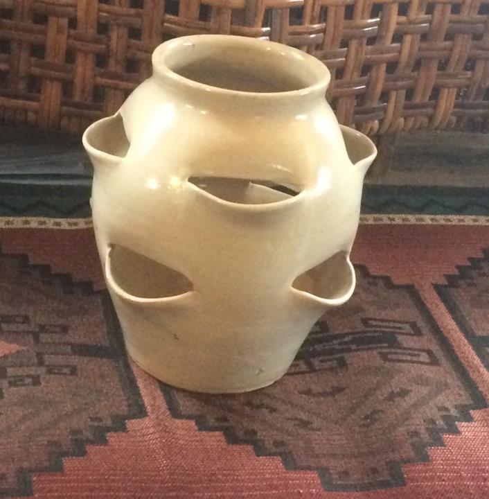 Vintage Pottery, Bybee, Ky, Cornelison Orchid Pot, Handmade by Backstamp, 9 Inch