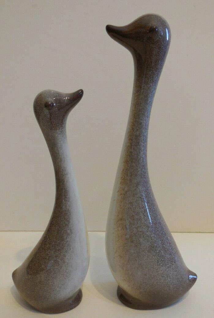 Pair of HOWARD PIERCE California Mid Century Modern art Pottery Duck/Geese