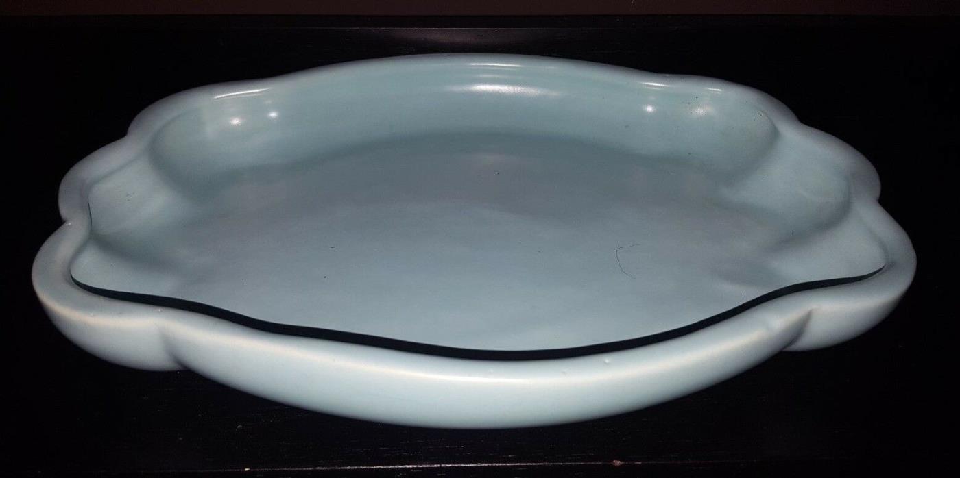 Vintage Metlox Poppy Trail Blue Flower Bowl Centerpiece - California Pottery