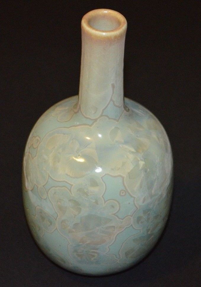 Ray West Sequoai Pottery Light Green Crystalline Vase
