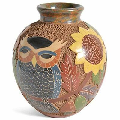 Nicaraguan Pottery Vases 6.5-inch Carved Owl