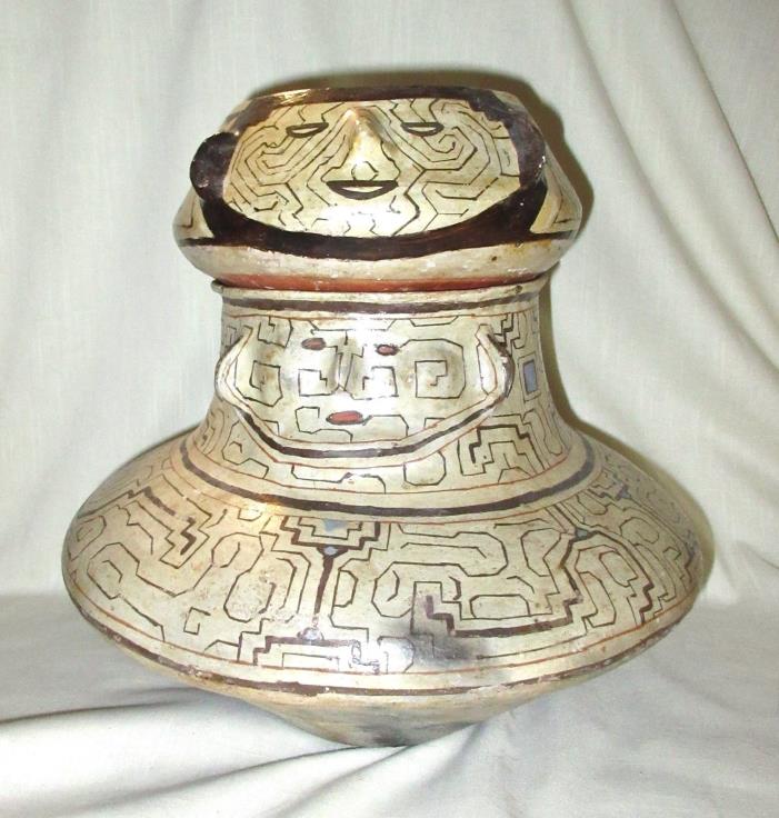 Pair of Vintage Shipibo Pottery Native Amer. Stacking Pots/Bowls - Peru Amazon
