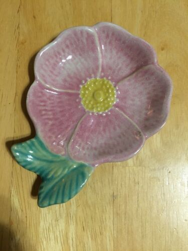 ROSEMEADE ND Pink Prairie Rose Spoon Rest 4 1/4”