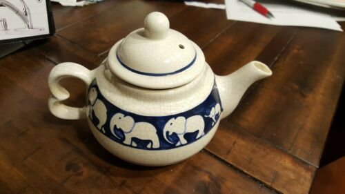 Dedham pottery elephant teapot