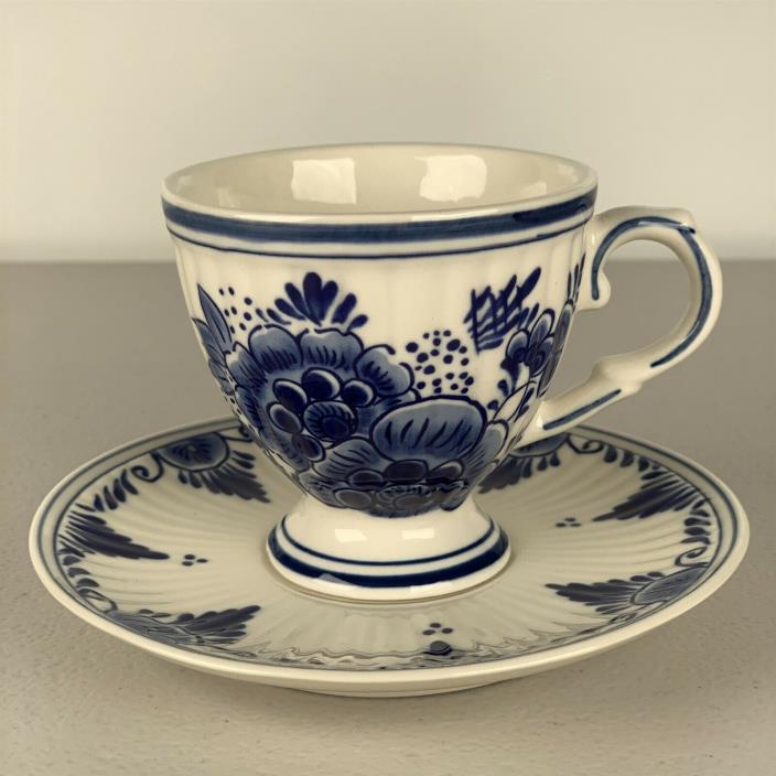 Delft Blue Hand Painted Tea Cup and Saucer