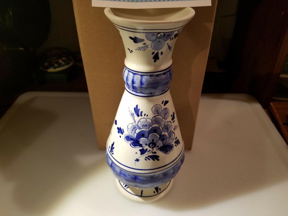 Delft Glass Blue Vase Date Unknown #99 Unused