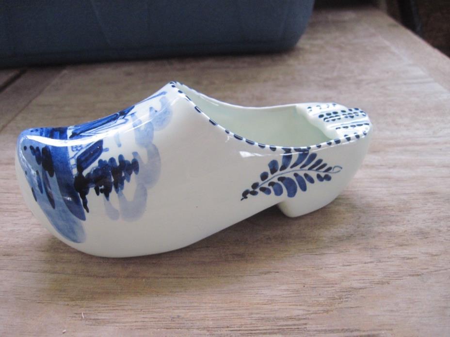 Delfts Porcelain Shoe, Made in Holland, Windmill Scene, No Chips or Cracks