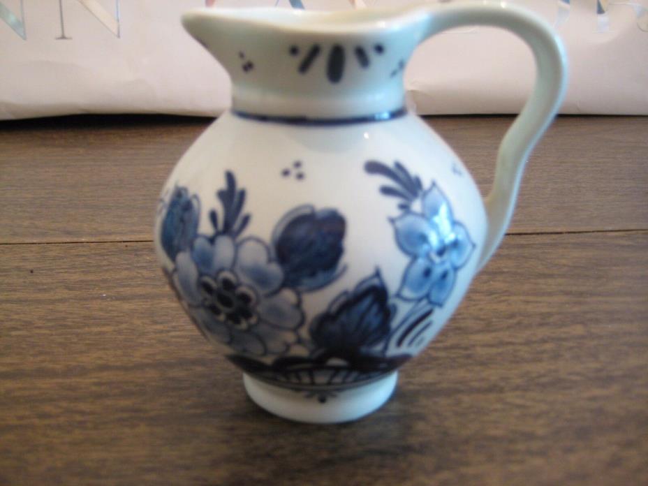 Miniature Delft Pitcher or Jug, Blue & White Porcelain, Holland