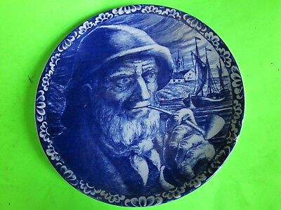 Vintage Boch Freres La Louviere Delfts Fisherman Plate Belgium 10