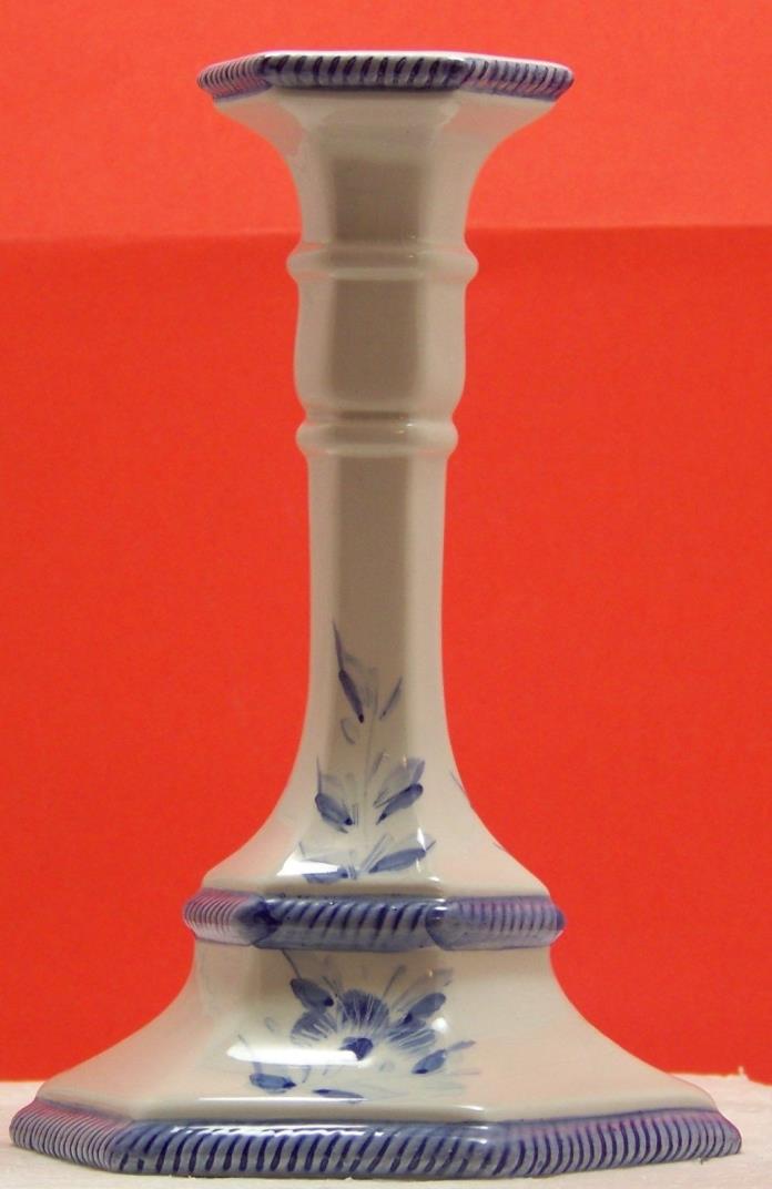 Italian Ceramic Candle Holder Porcelain Candlestick from Italy Blue/White