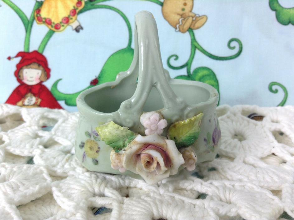 Vintage 1950's Porcelain Made In Germany Small Flower Basket