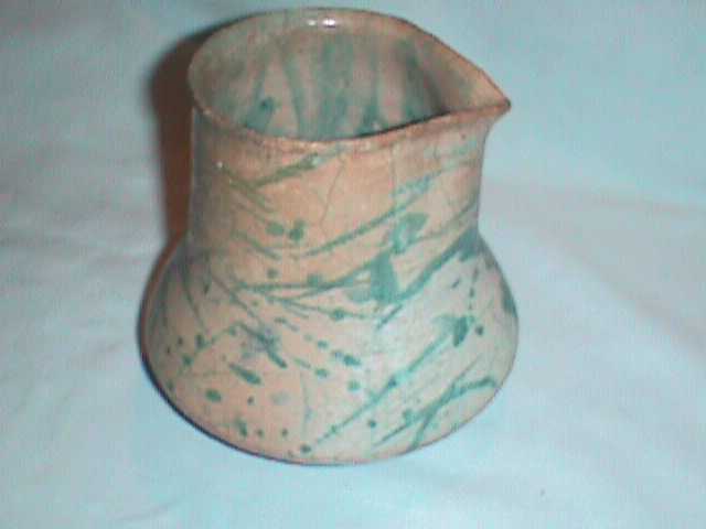 WOOD Fired POTTERY Folk Art PITCHER Wash WATER Primitive 6 1/4