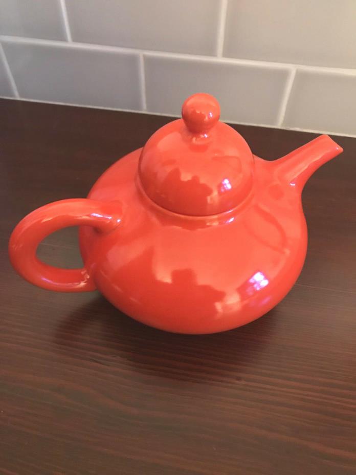Gladding McBean Deco / Arts & Crafts Flame Orange Southwest Tea Pot
